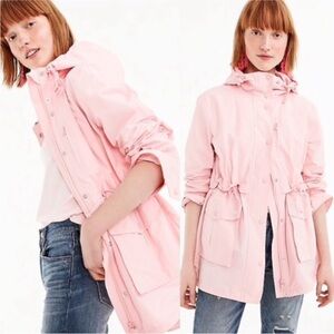 J. Crew Pink Lightweight Jacket Raincoat Hood Size XS